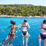 jumping into the sea