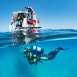 scuba diving boat underwater