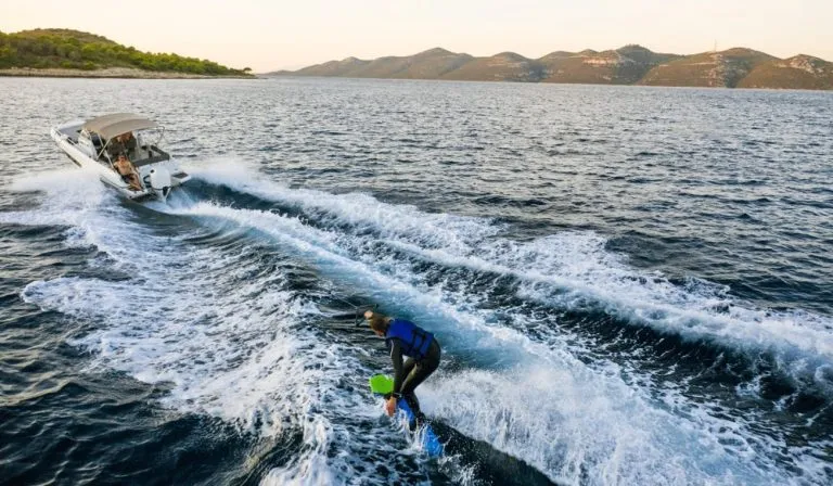wakeboarding boat towed